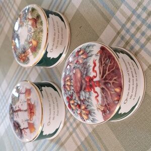 LNC Set Of 3 Wedgwood 12 Days Trinket Boxes #1,4,5